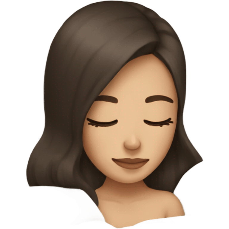 Brunette girl sleeping emoji