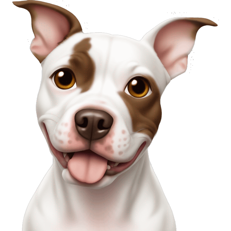 White pitbull Chihuahua with brown spots emoji