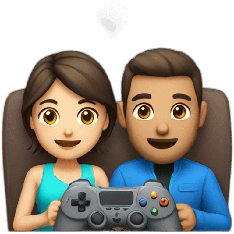 couple playing video game together emoji