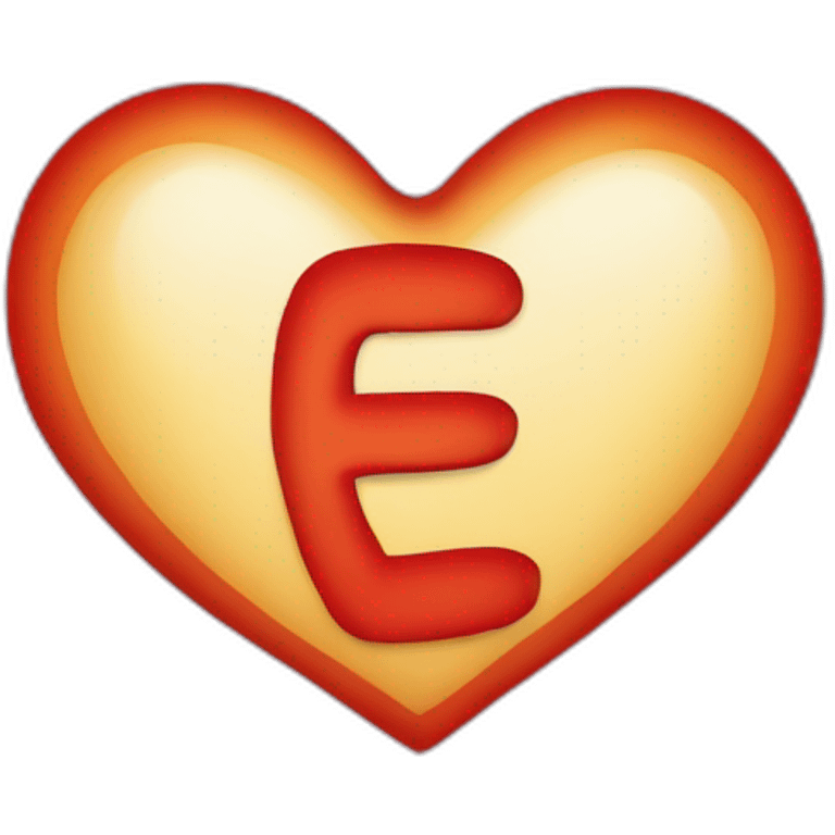 Heart with letter “E” in it emoji