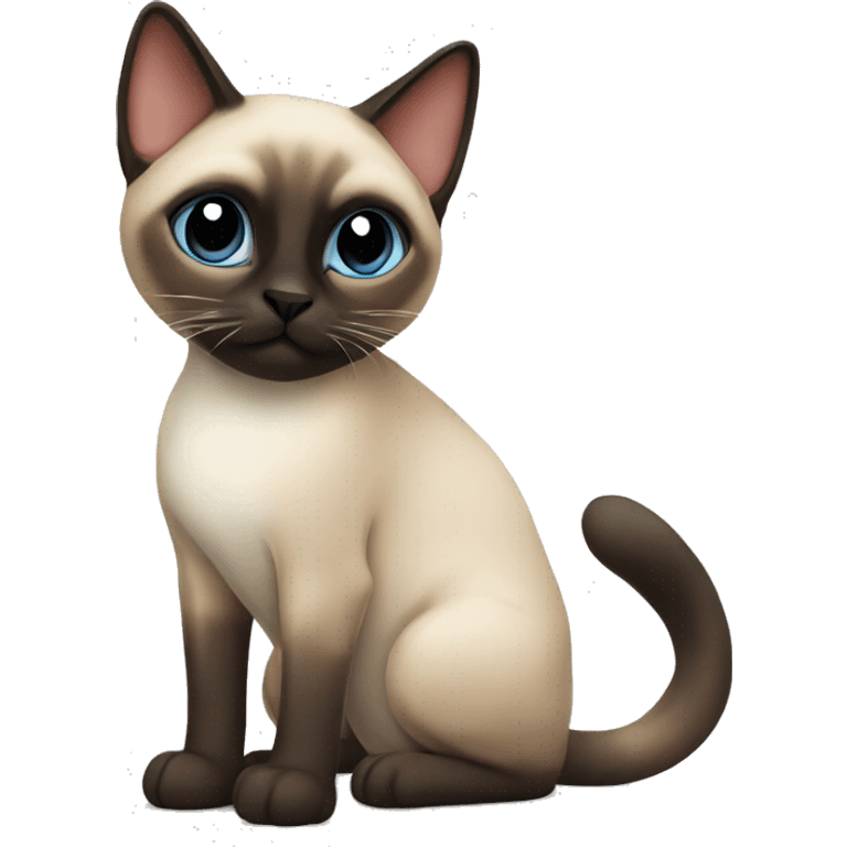 A Siamese cat with a short tail emoji