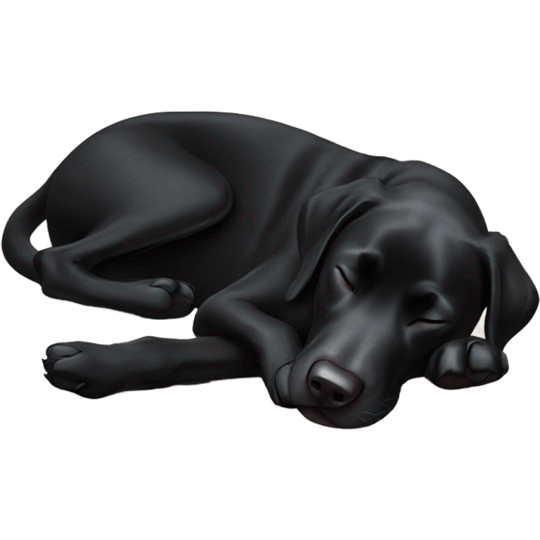 Black lab sleeping on her back emoji