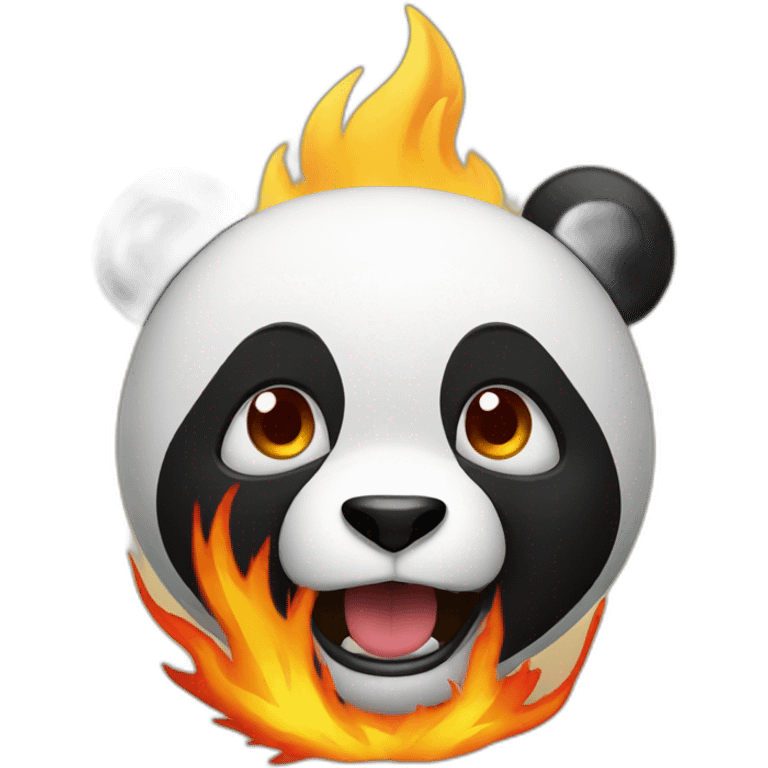 fast panda on fire emoji