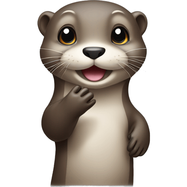 a cute otter with its hand raised emoji