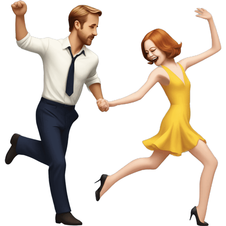 Ryan gosling and Emma stone dancing La La land emoji