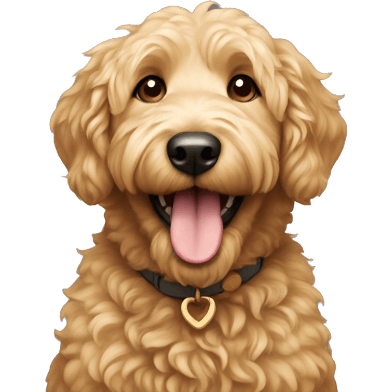 golden doodle dog smiling emoji