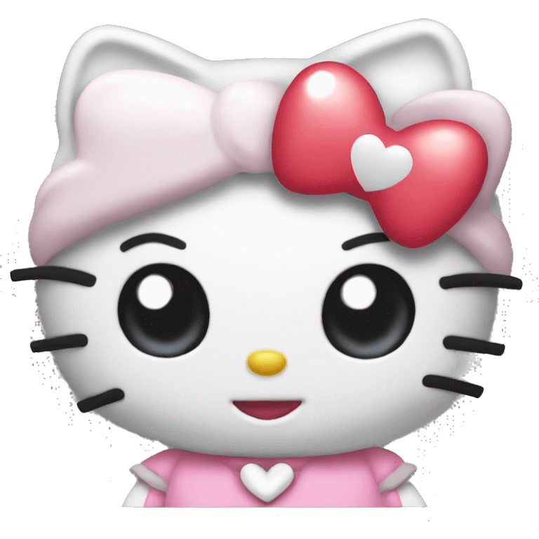 hello kitty with heartk  emoji