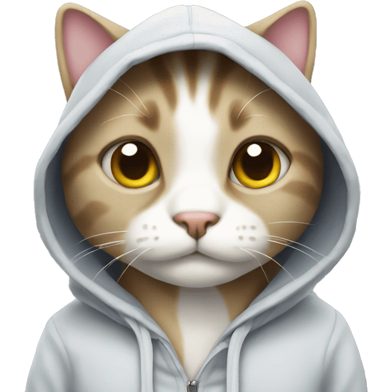 Cat with hoodie  emoji