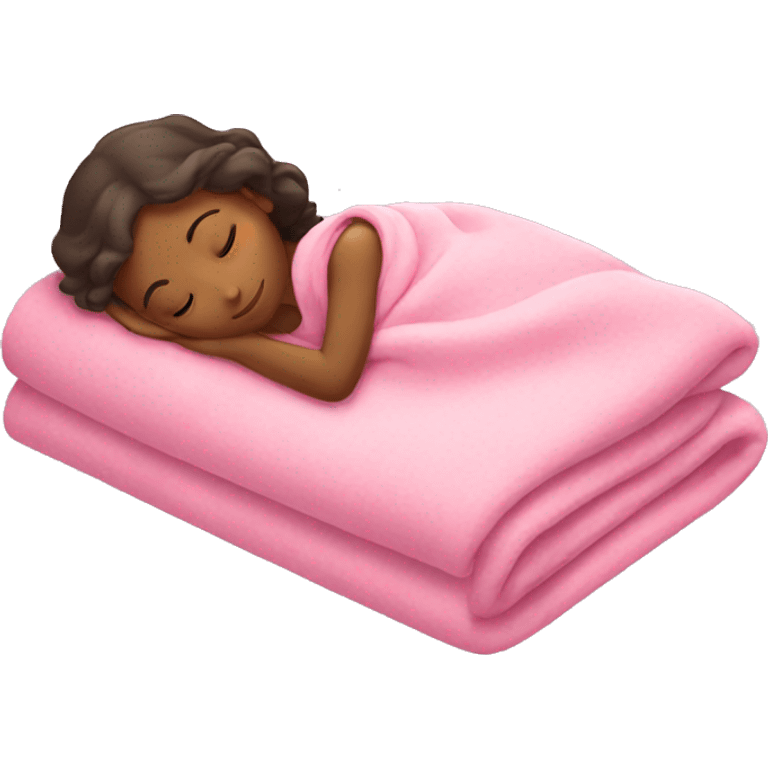 girl sleeping with pink blanket emoji