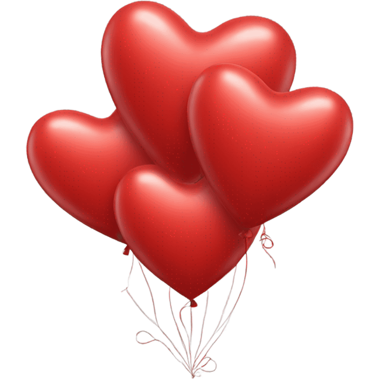 Realistic red heart balloons emoji