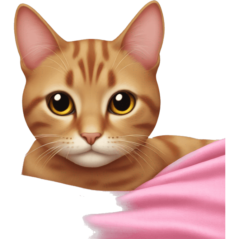 cat on pink blanket emoji