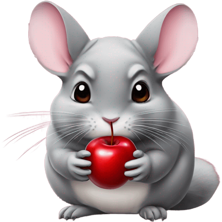 Chinchilla eating a cherry emoji