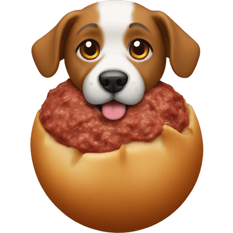 Dog in a meatball emoji