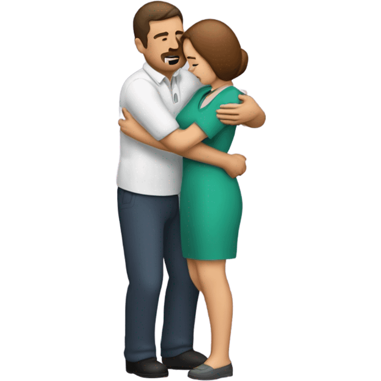 Man performing Heimlich maneuver on a woman emoji