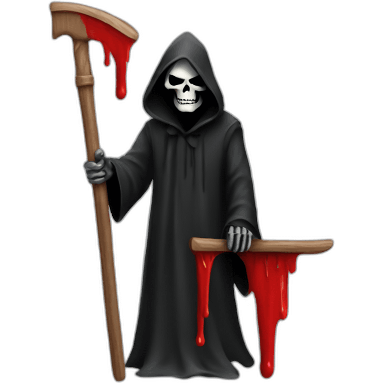 Red paint covered grim reaper emoji