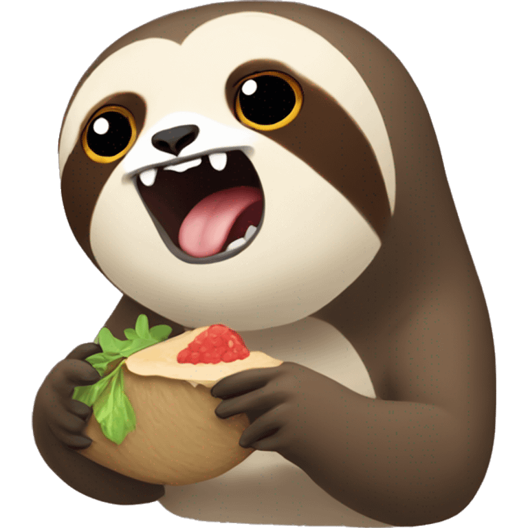 sloth eating cat emoji