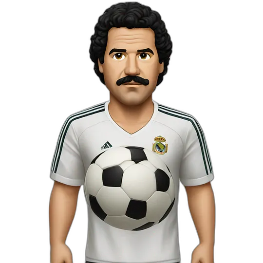 Pablo Escobar playing soccer emoji