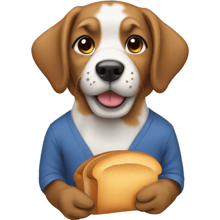 dog with shirt and bread emoji