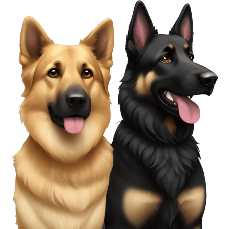 black german shepherd and golden retriever  emoji