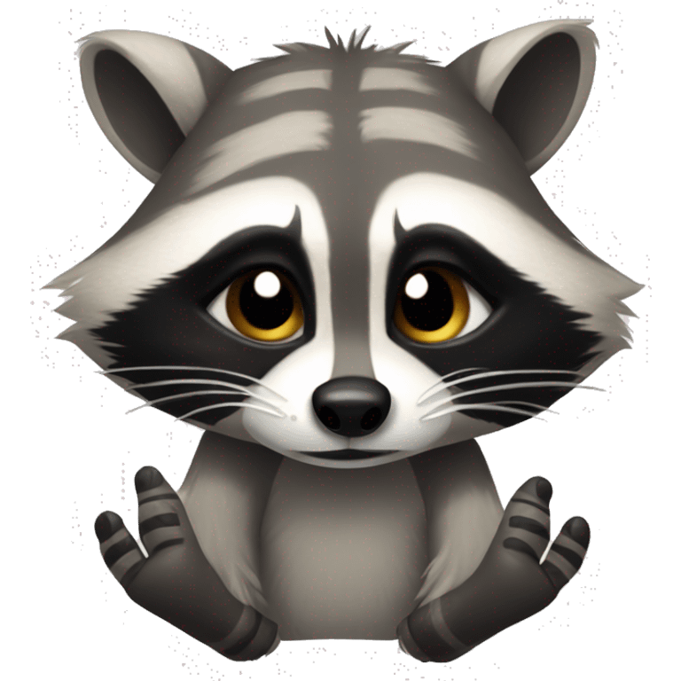 Sketchy raccoon up to no good rubbing it’s paws together emoji