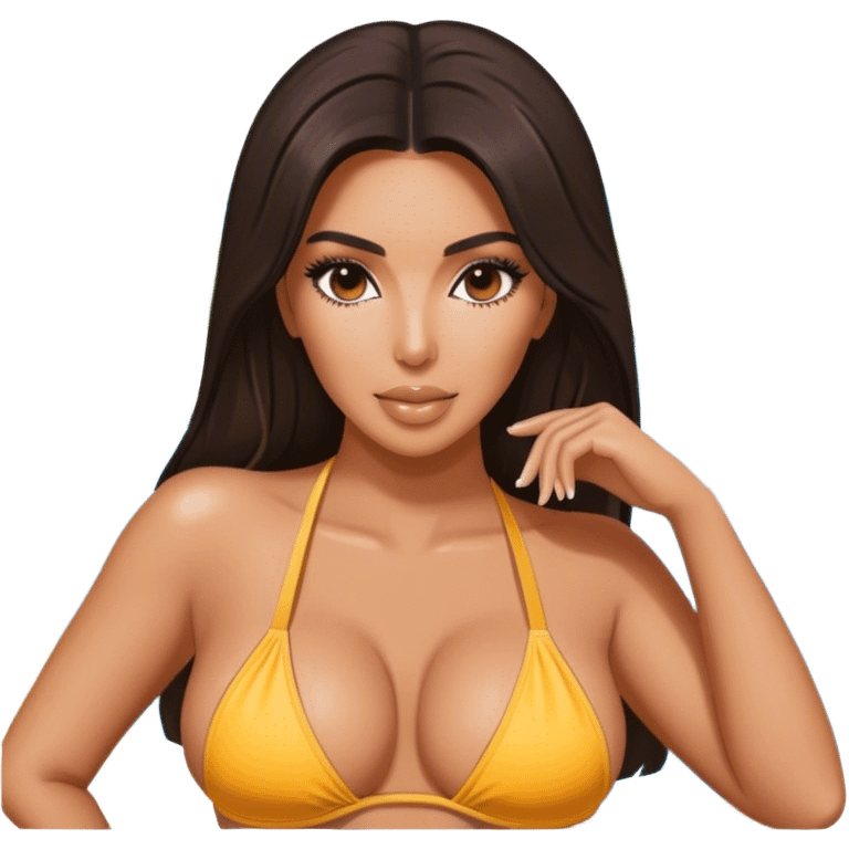 Kim kardashian pool boo no swimsuit emoji