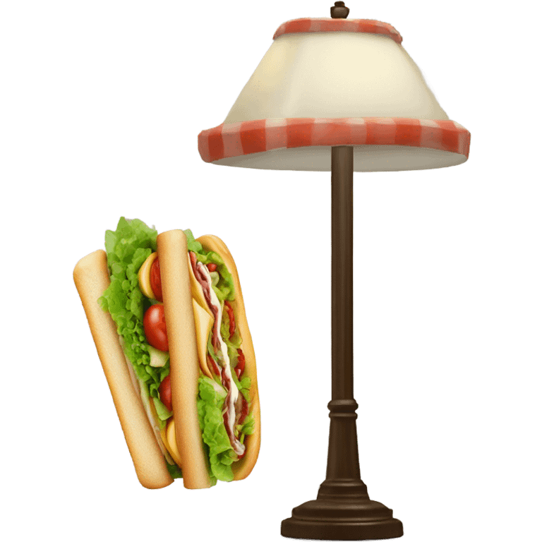 Lamp with a foot long subway sandwich  emoji