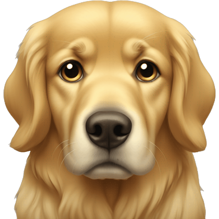 sad golden retriever looking down emoji