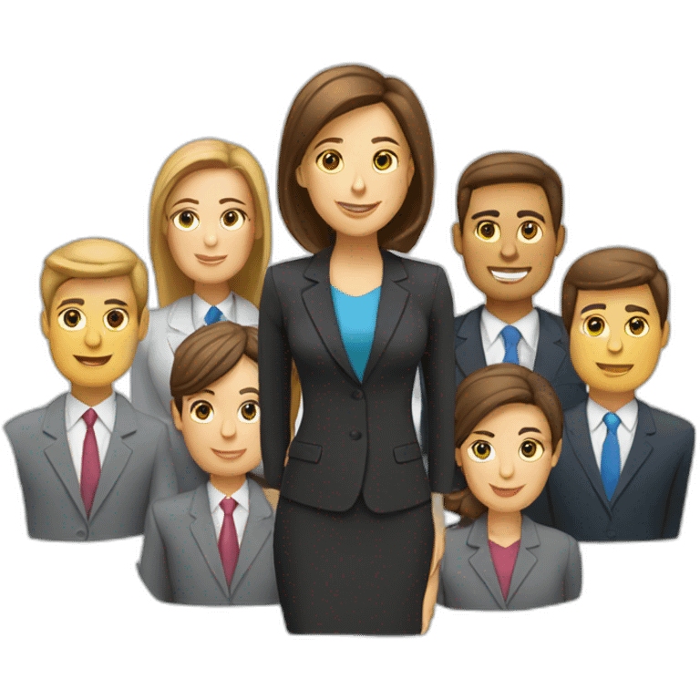 female life insurance advisor with business people emoji