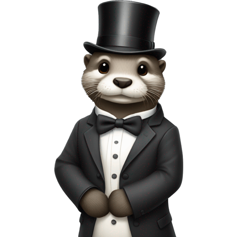 Otter dressed as monopoly man emoji