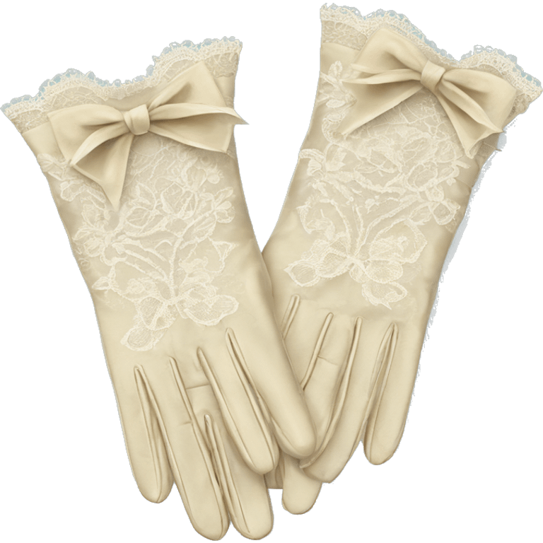 vintage rococo lace gloves with bows and frills emoji