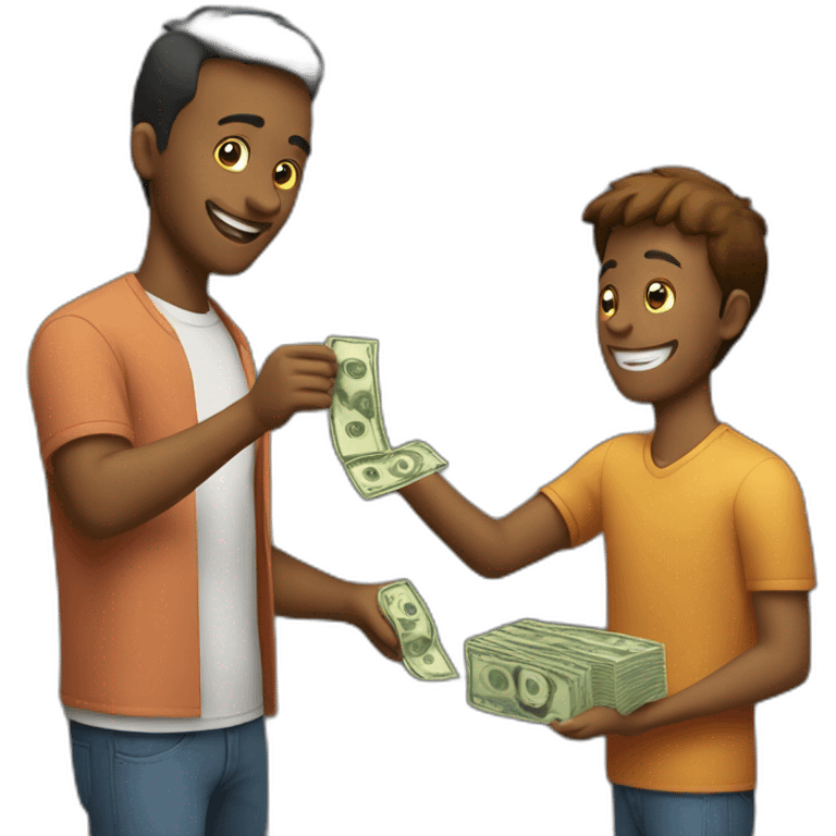 man giving money to friend emoji