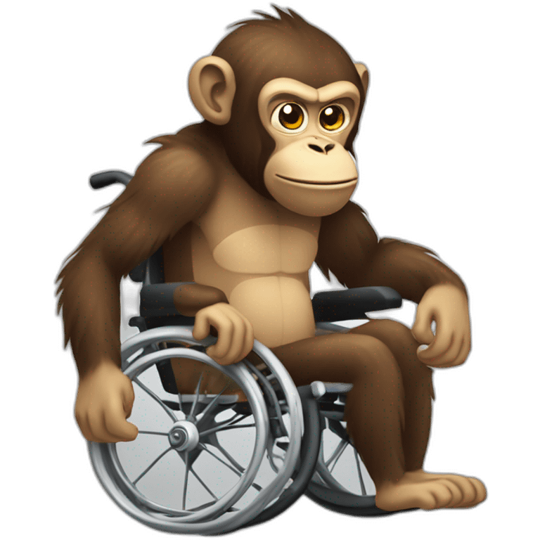 angry monke with small ferocious eyes cute wheelchair emoji