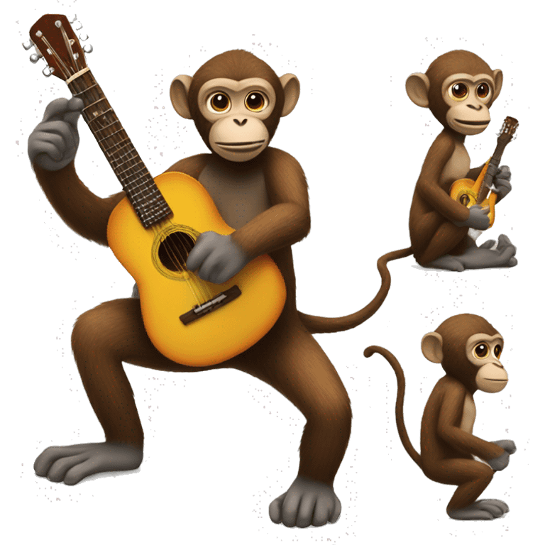 Make a monkey playing a guitar  emoji