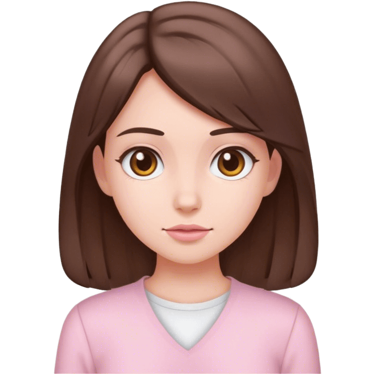 brunette hair down girl light pink clothes emoji