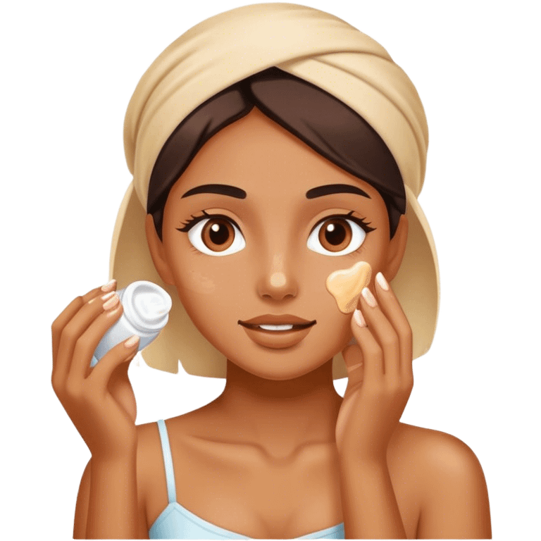 a girl applying cream on face emoji