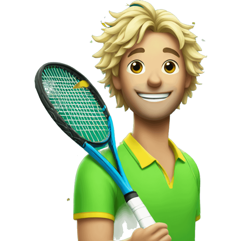 tennis player australian with party confetti emoji