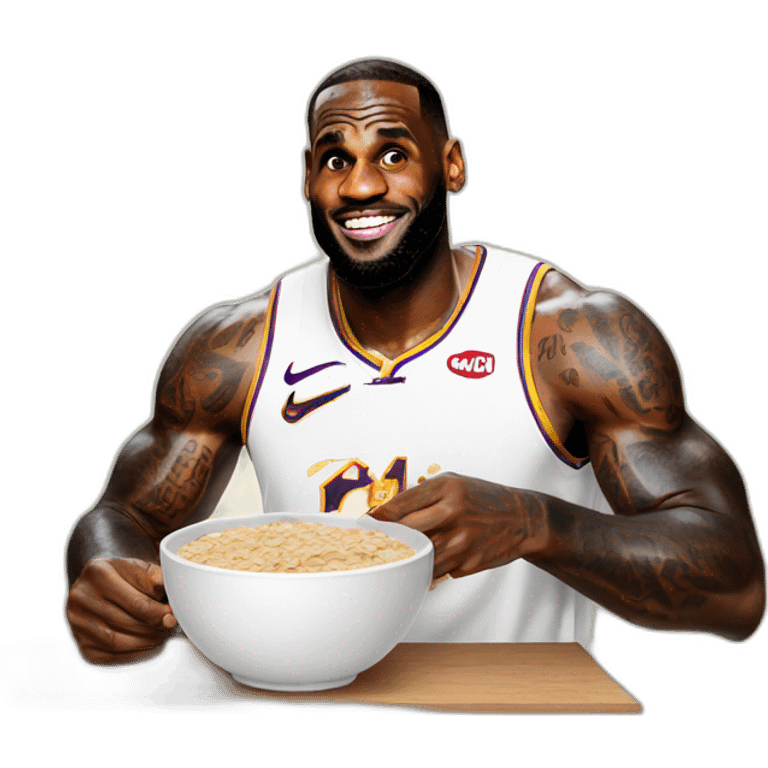 lebron james eating oatmeal emoji