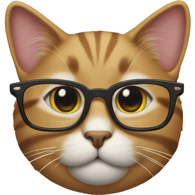 Cat wearing glasses emoji