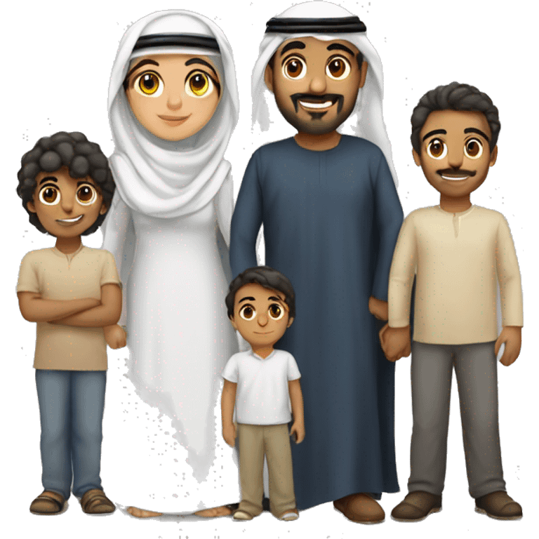 kuwaiti family with two parents and two kids emoji