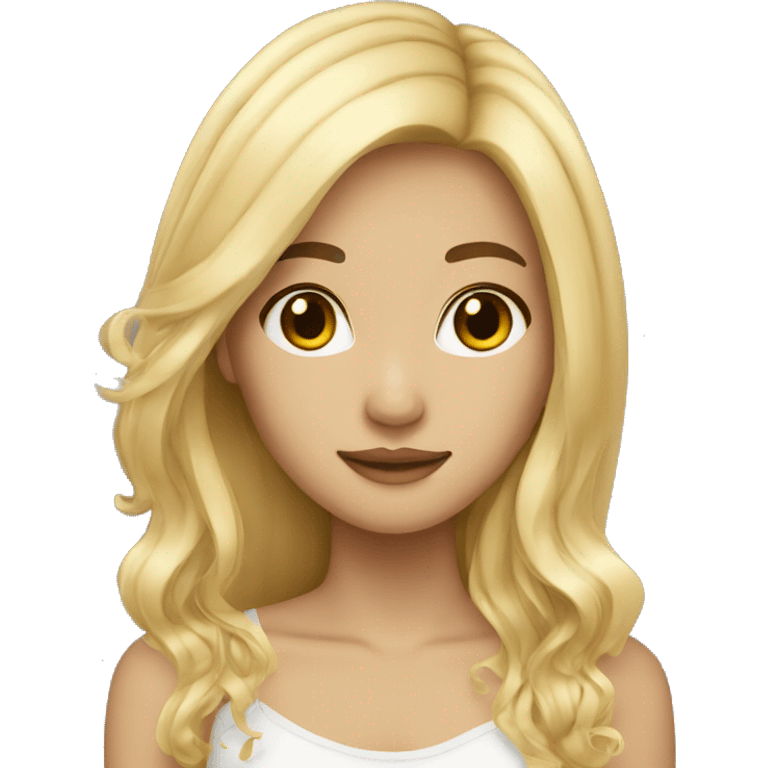 asian blonde long hair city girl emoji