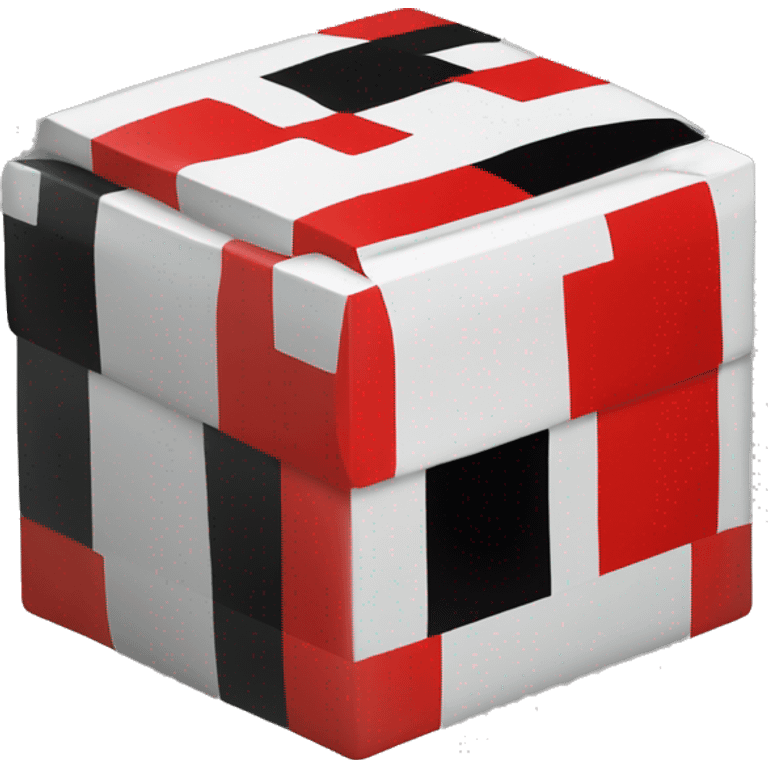 Red , white , black box in a sambalpuri Emoji  emoji