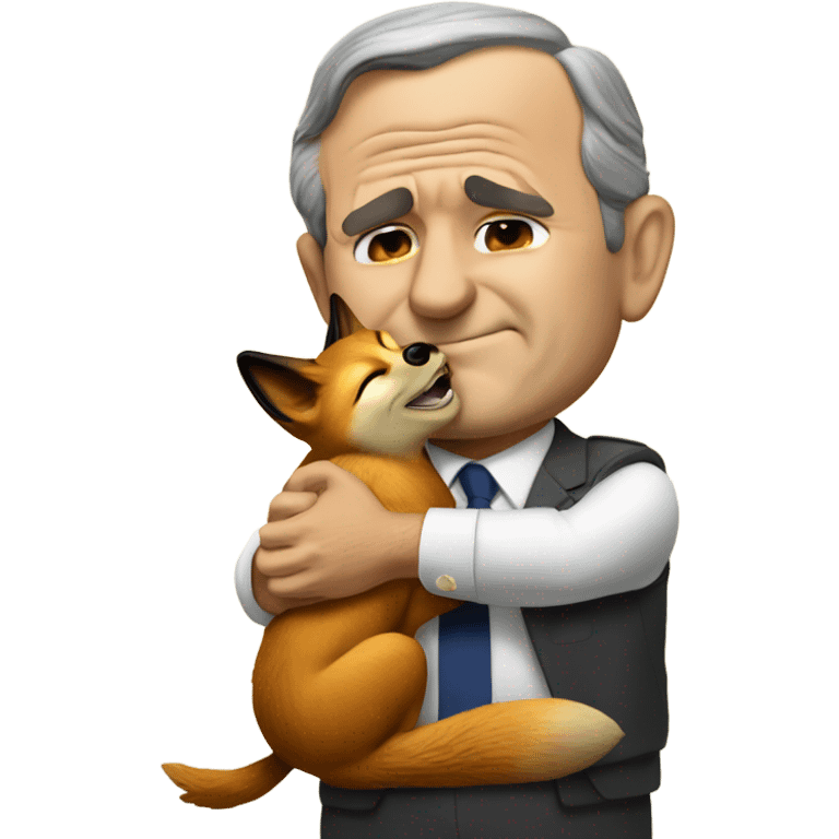 George bush consoling a crying fox in Baghdad  emoji