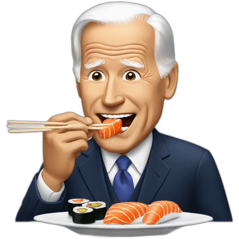 joe biden eating sushi emoji