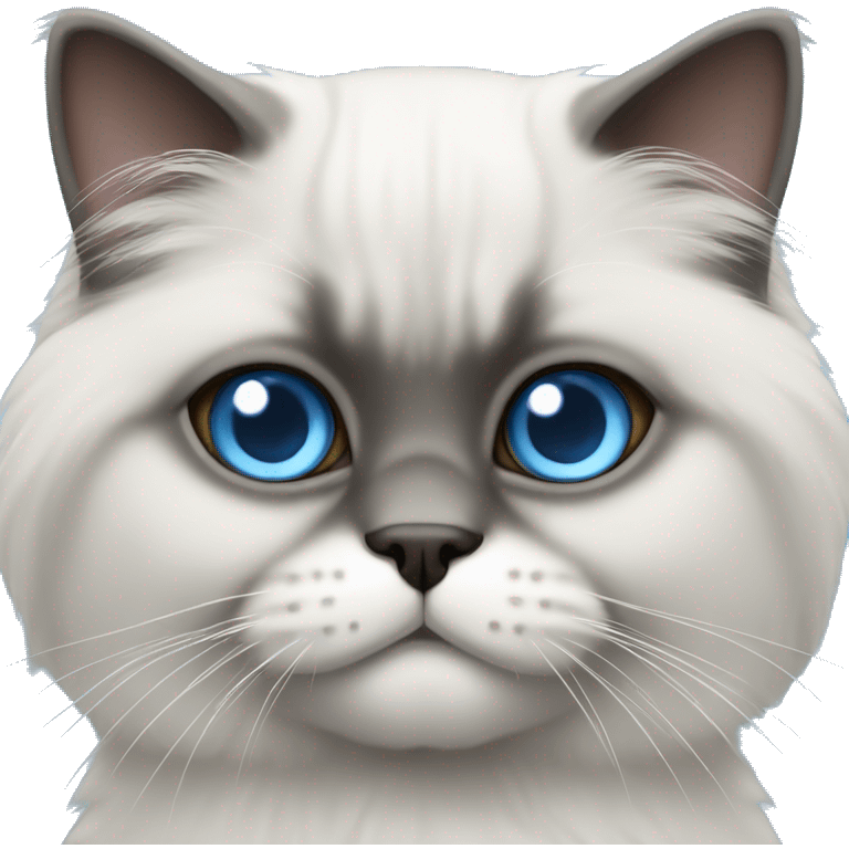 Himalayan cat grey and white with blue eyes emoji