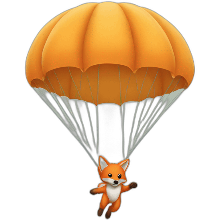 Jumping fox parachute emoji