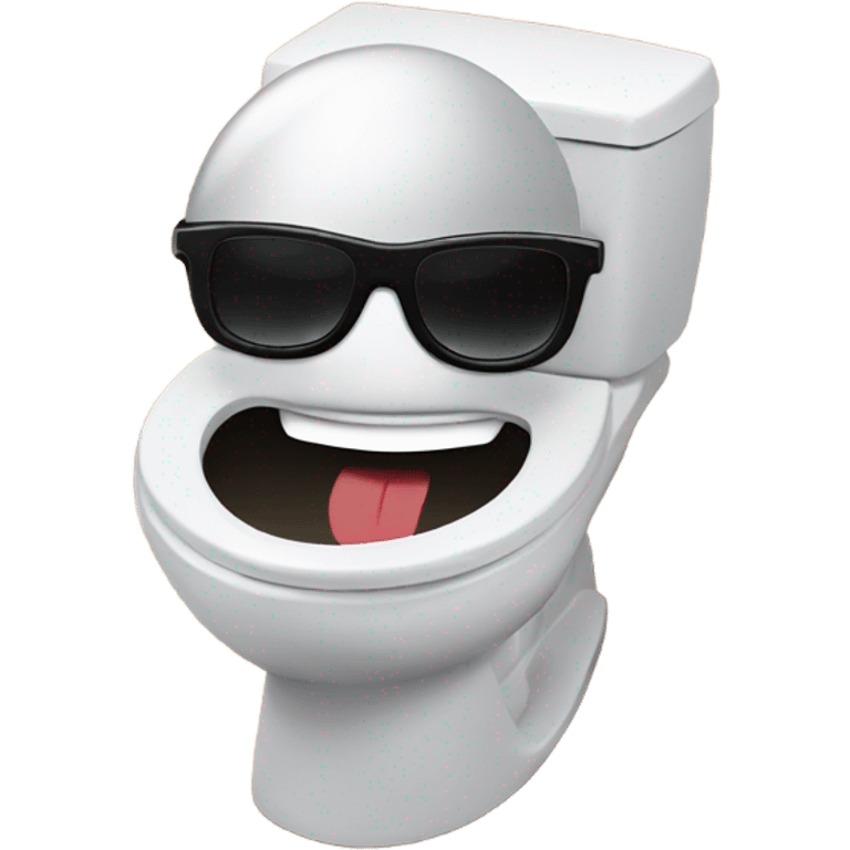 Toilet with sunglasses on the beach  emoji