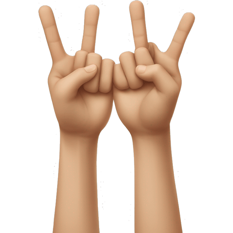 Two hands forming a 'W' shape with the thumbs touching and the index fingers pointing upward emoji