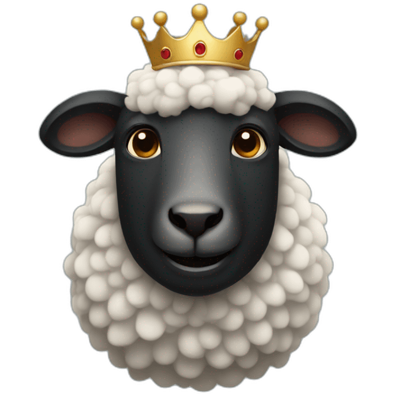 a black sheep with a crown emoji