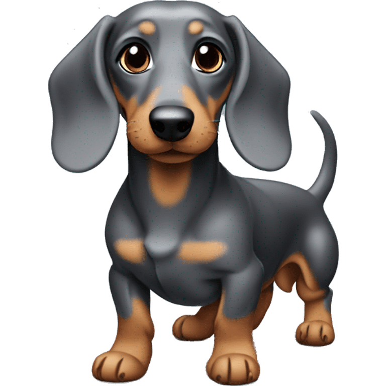 Grey and black dapple dachshund  emoji