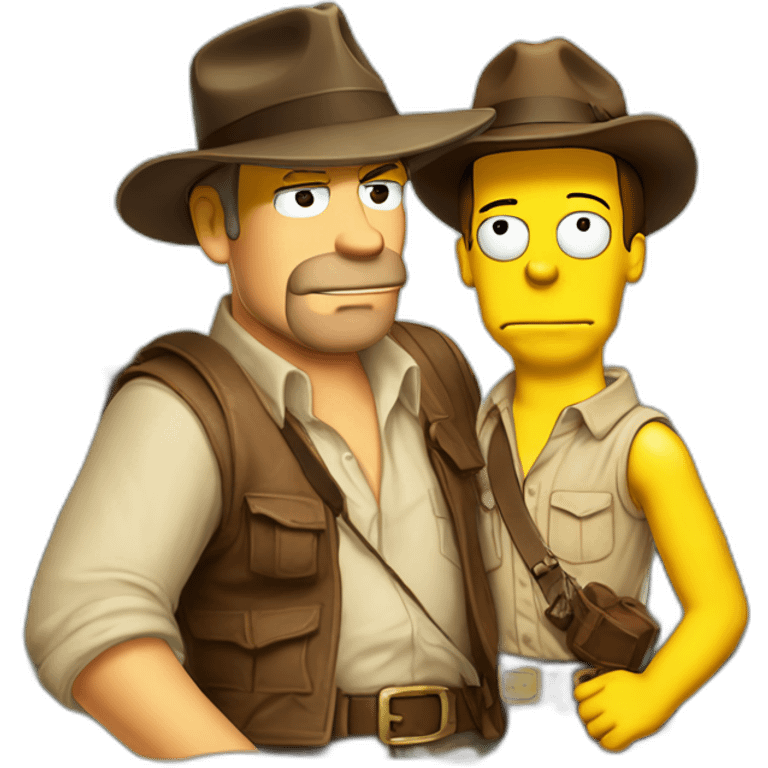 Indiana jones with homer Simpson emoji